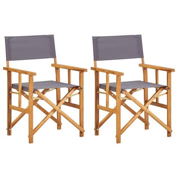 vidaXL Regisseursstoelen 2 st massief acaciahout, Verzenden, Nieuw