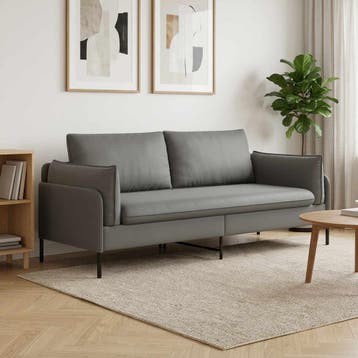 vidaXL 3-Zits Sofa 3-zits Donkergrijs 222 x 81 x 89 cm, Huis en Inrichting, Verzenden, Nieuw