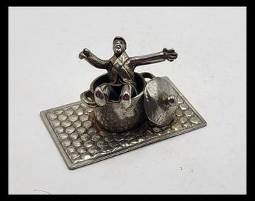 Miniatuur beeldje - Prachtige zilveren miniatuur Man in de