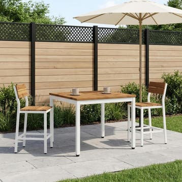 vidaXL Salontafel Natuurlijk en Wit 80 x 80,5 x 45 cm, Verzenden, Nieuw