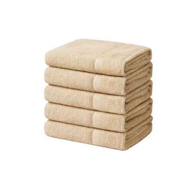 Handdoeken 70×140 cm – Set van 5 – 400 g/m² - Lichtbruin, Verzenden