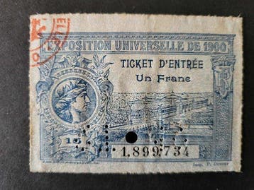1900 - Olympische spelen 1900 Ticket Olympic Games Paris