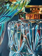 Mayra Cinta - Pappagallo Tropicale su Cristallo – Opera, Antiek en Kunst