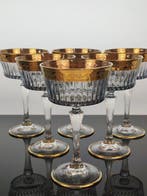 Tasse sur pied (6) - Or 24 ct - calice doré peint à la main