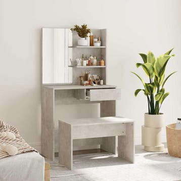 vidaXL Kaptafelset 74,5x40x141 cm betongrijs, Verzenden, Nieuw