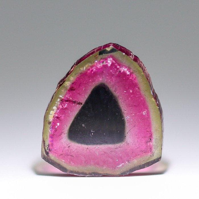 Jet Black Core, Watermelon Tourmaline • 3,55 ct • Merveille, Collections, Minéraux & Fossiles