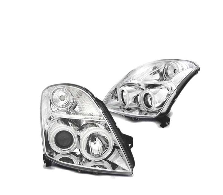 Phares Pour Suzuki Swift 05-10 Angel Eyes Ccfl Chromé, Auto-onderdelen, Verlichting, Verzenden