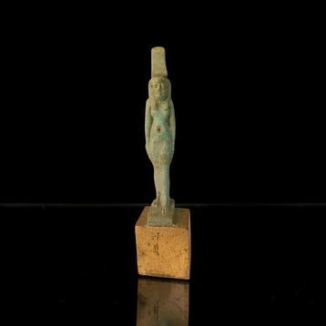 Oude Egypte, late periode Grote faience Isis-amulet 8,50 cm., Verzamelen