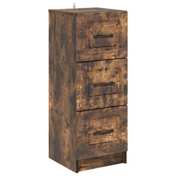 vidaXL Ladekast Gerookt eiken 33 x 34,5 x 87 cm Bewerkt hout, Verzenden