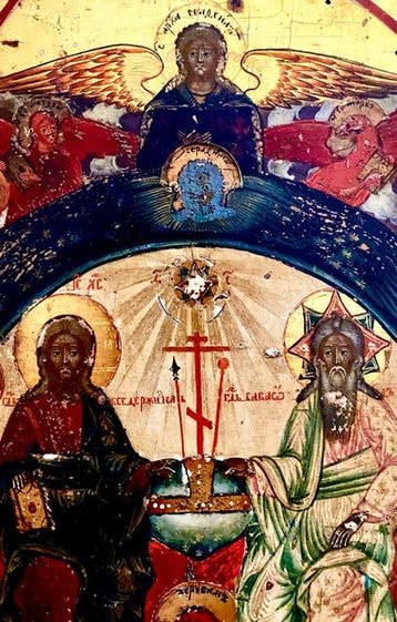 Icoon - Nieuwtestamentische Triniteit - Hout - Rusland in de