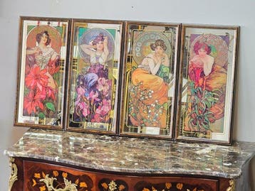 Alphonse Mucha (after) - Wandspiegel (4)- De Kostbare, Huis en Inrichting, Nieuw