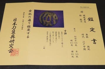 Fer forgé - C6-10 Nawa Sudare Sukashi Tsuba w/Judgement