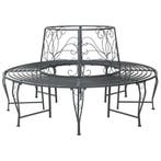 vidaXL Boom Bank 8-Aantal zitplaatsen Ø 160 x 89 cm Staal, Verzenden, Nieuw