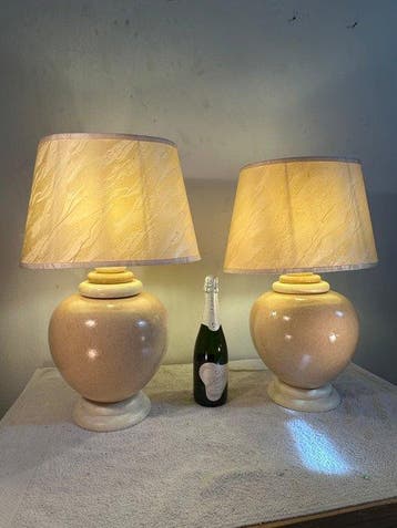 Kostka France - Lampe de table (2) - Céramique, Laiton,