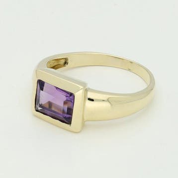 Ring - 14 karaat Geel goud - Amethist
