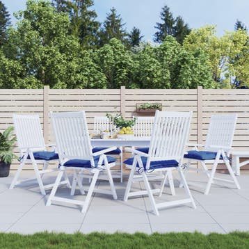 vidaXL Stoelkussens 6 st 40x40x7 cm oxford stof blauw, Huis en Inrichting, Verzenden, Nieuw