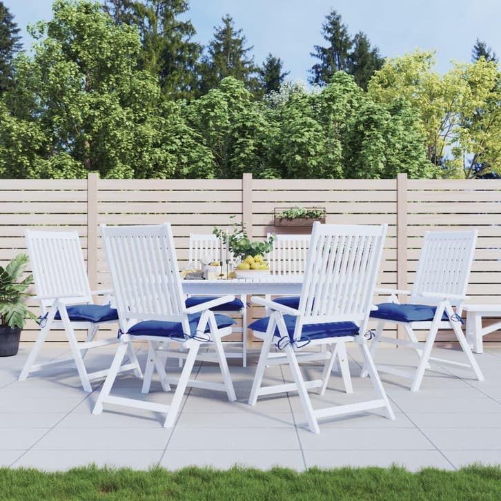 vidaXL Stoelkussens 6 st 40x40x7 cm oxford stof blauw, Huis en Inrichting, Woonaccessoires | Kussens, Nieuw, Verzenden