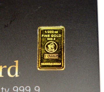 Duitsland. Gold Bar Heimerle+Meule 1/200oz (.999) (Zonder, Postzegels en Munten