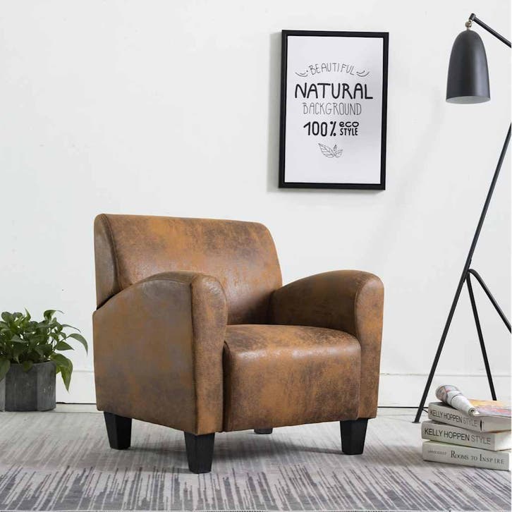 Fauteuil Kunstsuede Bruin Retour Deal 41% Korting, Maison & Meubles, Fauteuils, Envoi