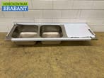 RVS Spoelblad Dubbele spoelbakken 180 x 60 cm Horeca, Ophalen of Verzenden, Nieuw in verpakking