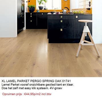 XL Lamel Parket Klik Spring Oak Natuur Eiken vooraf geolied, Parket
