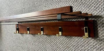 Kapstok - Hout, Metaal, Tin - Wandgarderobe - hoedenplank