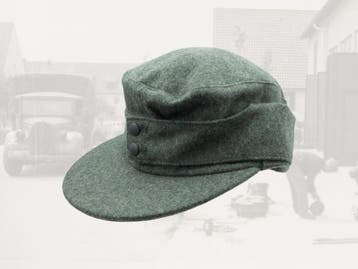 Replica Duitse pet ww2, Feldmütze M43 feldgrau, Verzamelen, Ophalen of Verzenden, Landmacht, Kleding of Schoenen