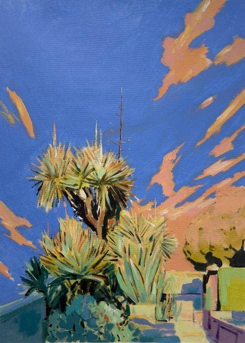 O. Delgado - Jardín abierto. XL., Antiquités & Art, Art | Peinture | Moderne