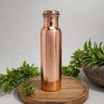 Puur koperen waterfles glad gepolijst ± 950 ml (zware, Ophalen of Verzenden