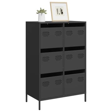 vidaXL Hoge kast 68x39x101,5 cm staal zwart, Verzenden, Nieuw