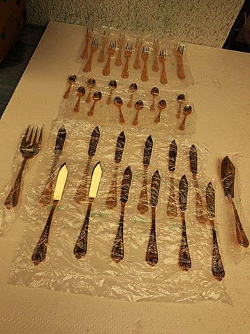 Solingen, *Nivella-Goldbesteck/ Fischbesteck 23/24 Karat