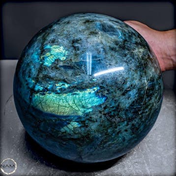 Natuurlijke labradorietkogel 9,3 kg - Kunstwerk van de