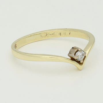 Ring - 14 karaat Geel goud, Witgoud Diamant (Natuurlijk), Bijoux, Sacs & Beauté