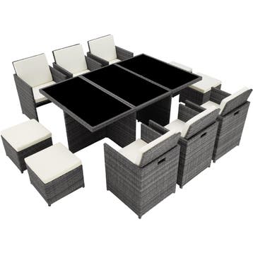 Aluminium rotan zitgroep New York 6+4+1 met beschermhoes, Tuin en Terras, Verzenden, Nieuw