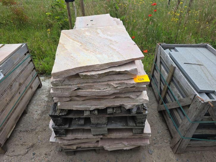 19 stuks Stuks Gekloven Kwartsiet 1300 x 500 x..., Doe-het-zelf en Bouw, Vloerdelen en Plavuizen
