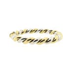 Bicolor gouden gedraaide slavenarmband., Handtassen en Accessoires, Armbanden, Ophalen of Verzenden, Gebruikt, Overige kleuren