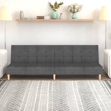 vidaXL Slaapbank / zetel 2-zits stof lichtgrijs, Verzenden, Nieuw