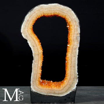 Druse de quartz citrin - Bague géode en quartz citrine –