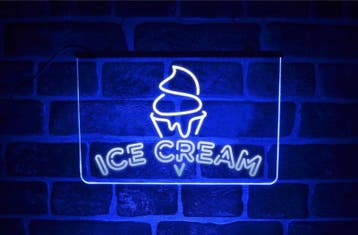Ijssalon ice cream neon bord lamp LED  verlichting reclame l, Verzenden