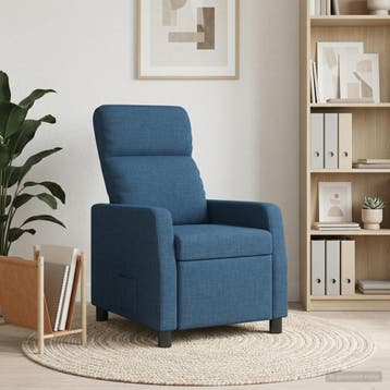 vidaXL Recliner Blauw Stof, Huis en Inrichting, Fauteuils, Verzenden, Nieuw