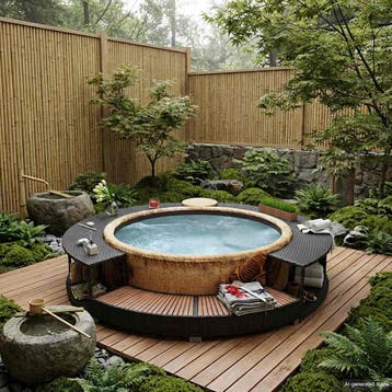 vidaXL Hottub-ombouw poly rattan zwart, Tuin en Terras, Verzenden, Nieuw