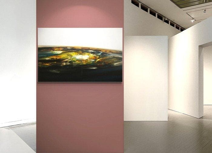 Jean-Claude Barthel - Vibration marine - Diptyque - XXL, Antiquités & Art, Art | Peinture | Moderne