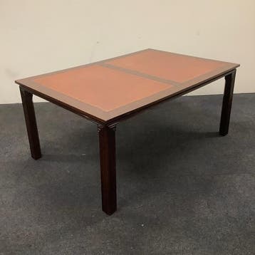 klassieke Engelse tafel met leer inleg, 180x120 cm