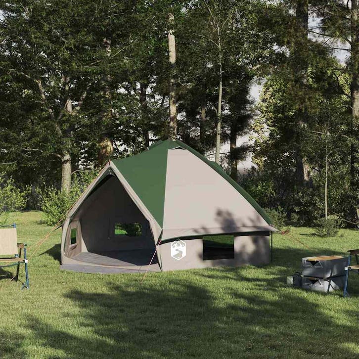 vidaXL Teepee Tent voor 6 Personen 6-persoons Groen en Wit, Caravanes & Camping, Tentes, Envoi