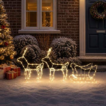 vidaXL Hert en slee kerstdecoratie LOVIISA 240 LEDs Warmwit, Verzenden, Nieuw