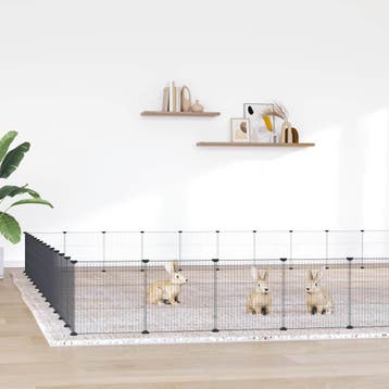 vidaXL Huisdierenkooi met deur 52 panelen 455x455x35 cm, Verzenden, Nieuw