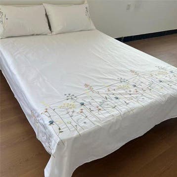 Laken - 250 cm - 230 cm - Kunstmatige borduurzijde