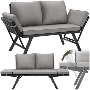 Wicker-loungesofa Sintra, verstelbare armleuningen, 2in1, Jardin & Terrasse, Ensembles de jardin, Verzenden