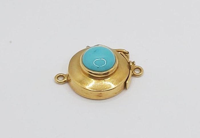 Fermoir de collier - 19,2 carats Or jaune Turquoise, Bijoux, Sacs & Beauté, Bijoux anciens