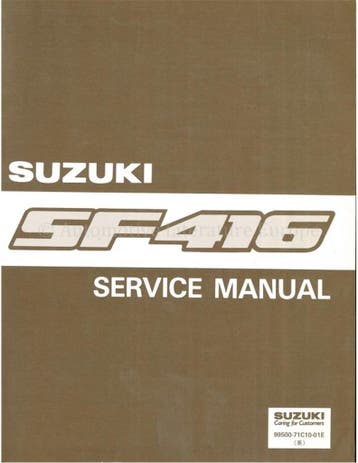 1991 SUZUKI SWIFT WERKPLAATSHANDBOEK ENGELS